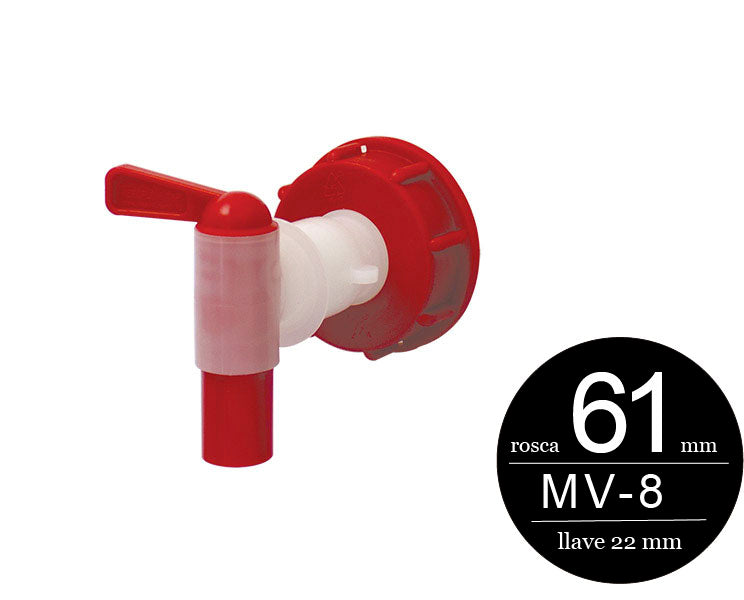 Válvula con cierre de palanca de media vuelta y sistema de auto-venteo para garrafas con rosca de 61 mm, ideal para líquidos como agua, solventes, jabón líquido, gasolina y aceite; flujo continuo y diseño anti goteo. Válvula con cierre de palanca de media vuelta y sistema de auto-venteo para garrafas con rosca de 61 mm, ideal para líquidos como agua, solventes, jabón líquido, gasolina y aceite; flujo continuo y diseño anti goteo.